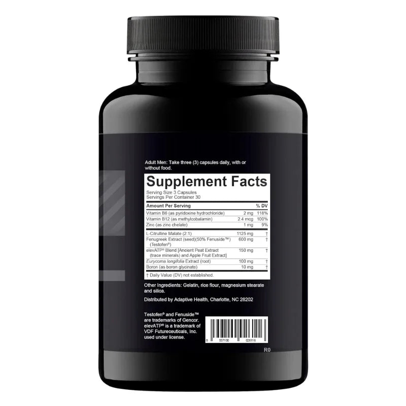 B Vitamins, Trace Mineral Supplement, Male Strength Enhancer, Supports Increased Muscle, Strength, Energy, 90 Capsules